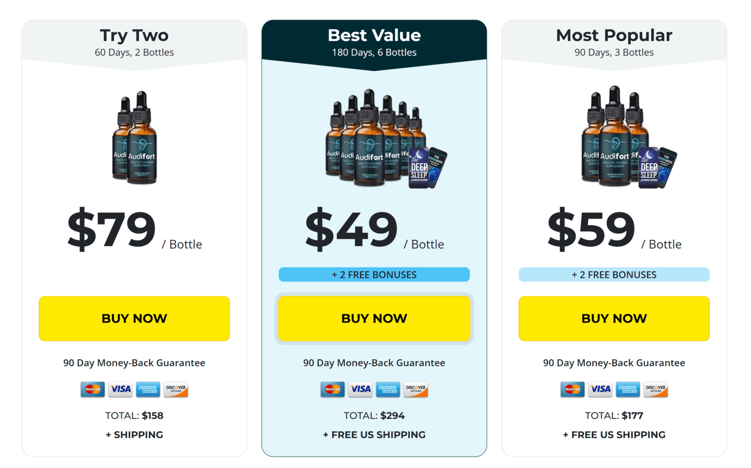 Audifort supplement two bottle